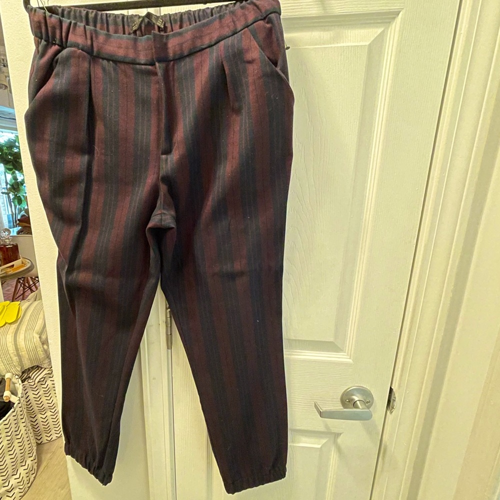 Zara “Trafaluc” Size Large (8-10) Plaid Pleated Jogger